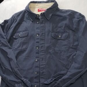 Wrangler Navy Blue Work Shirt with Red Logo